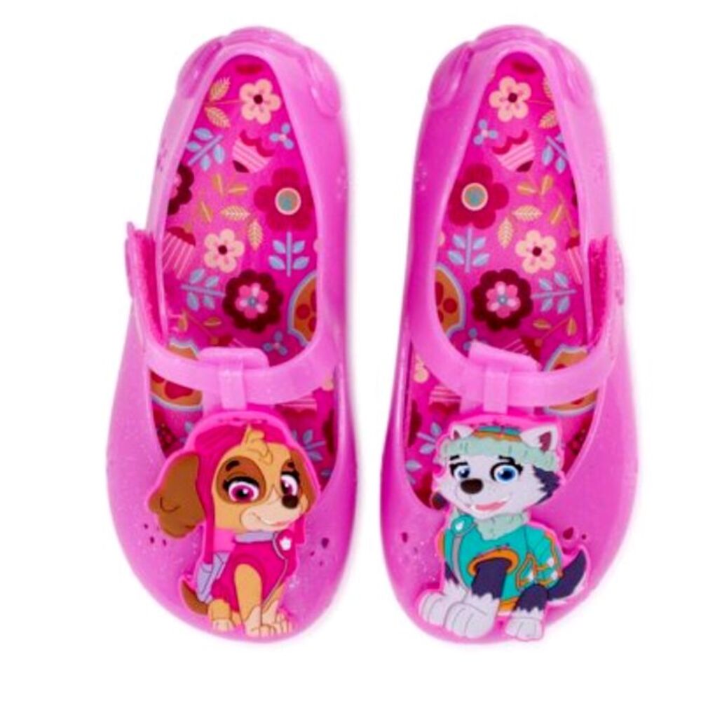 Nickelodeon Paw Patrol Pink Glitter Mary Jane Jelly Shoes Girls Size 11 NWT